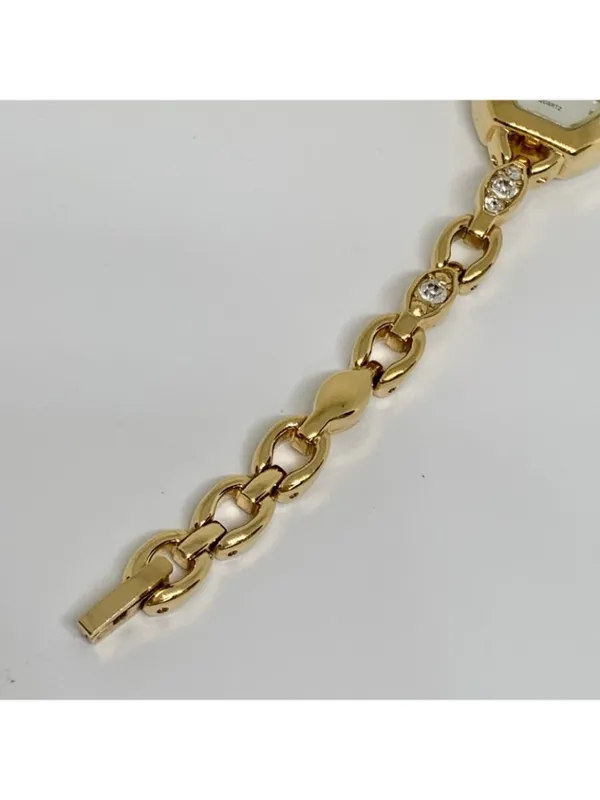 Avon gold tone women’s dress watch crystals 19mm quartz links up to 6.5” running - Image 5