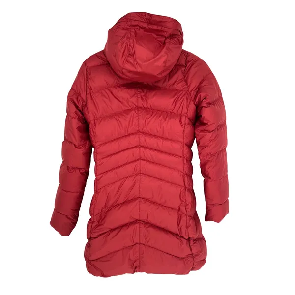 Marmot Puffer Jacket XS Red 700 Fill Down Quilted Hooded Winter Coat Longline - Image 5