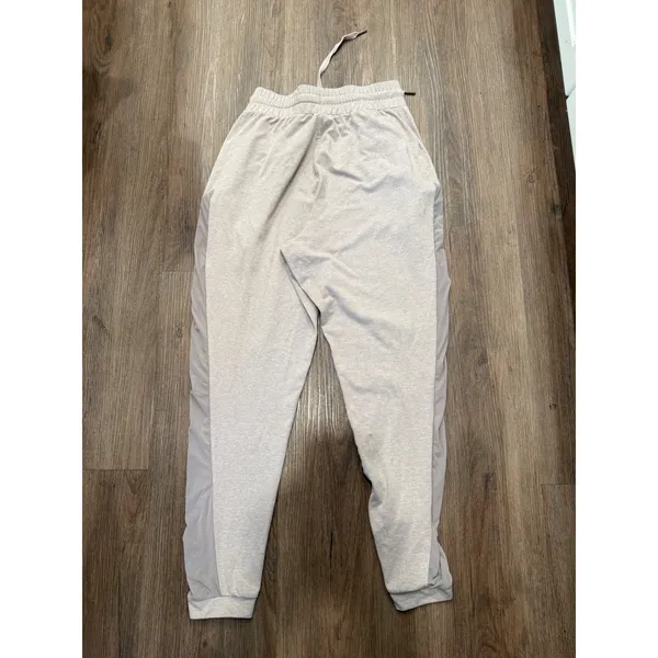 Gymshark Womens Beige Heathered Mesh Panel Joggers‎ GLJG3599 Drawstring Medium - Image 2