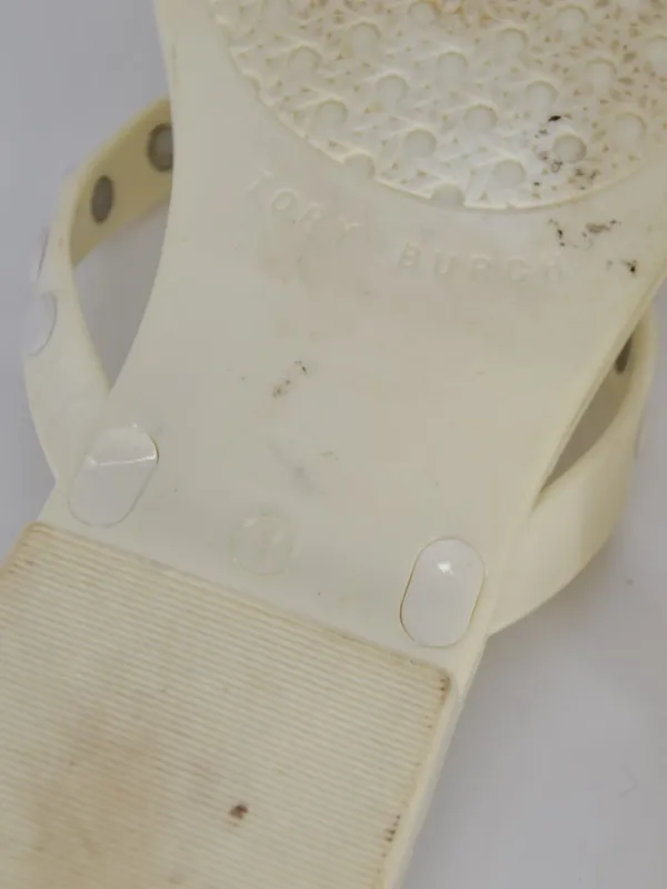 Tory Burch Studded Jelly Flip Flop Sandal Cream White 7 - Image 6