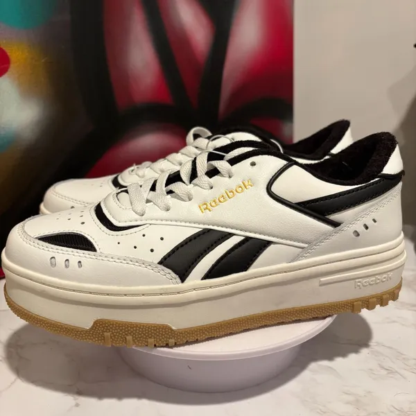 Reebok Club C Double Geo Platform Sneakers White Black Gum - Image 6