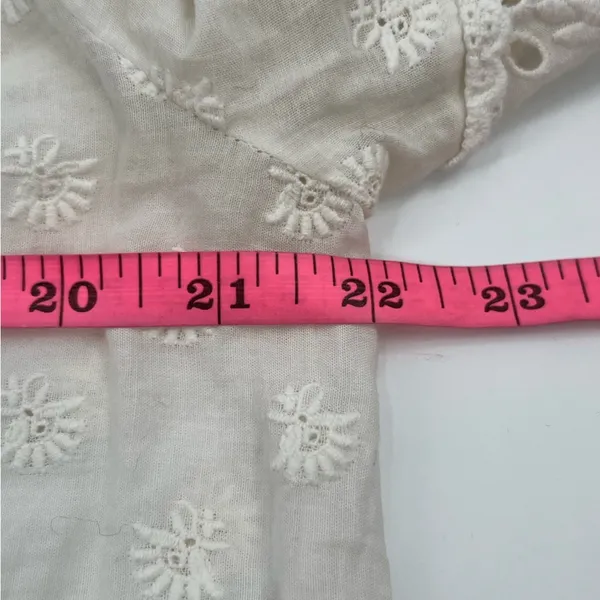 ULLA JOHNSON Cara Eyelet Blouse blanc Sz 4‎ - Image 8