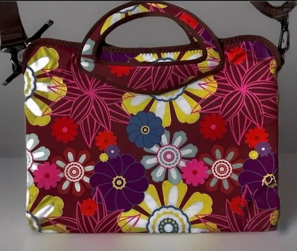 ie Floral Zippered Laptop Removable Shoulder Strap Messenger Bag 16” X 12” - Image 7