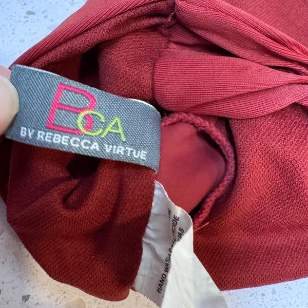 Becca‎ by Rebecca Virtue Womens Burgundy Front Tie Bikini Top Size Small S - Image 5