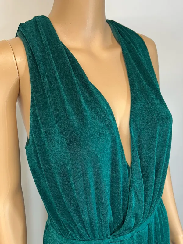 NWT Main Strip Teal Sleeveless V-Neck large Jumpsuit - Image 5