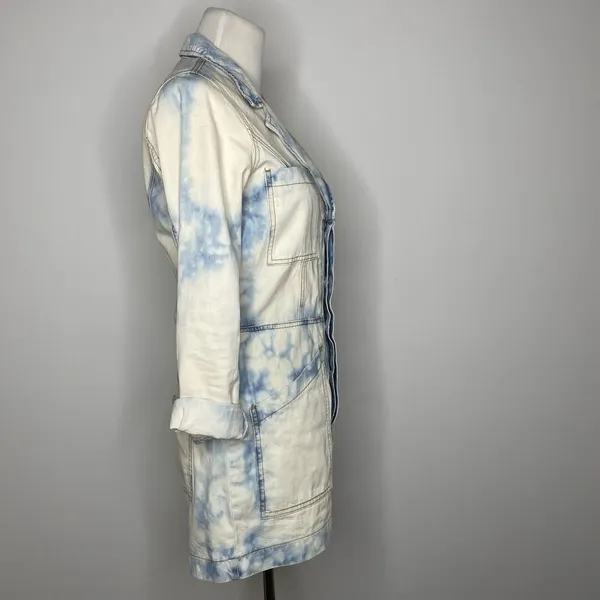 Signature 8- White & Blue Jean Long Sleeve Romper - Image 3