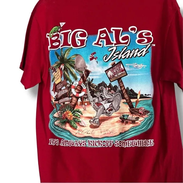 Big Al’s Alabama Crimson Tide Football Island Ultimate Getaway T-shirt medium - Image 6