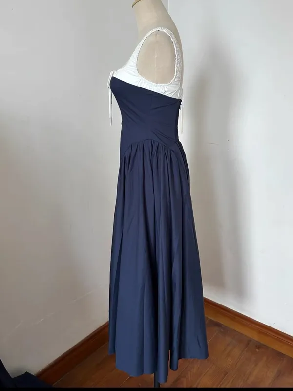 Moon River Colorblock Cotton Midi Dress, M - Image 4