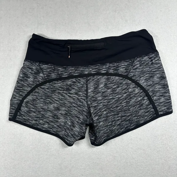 Lululemon Speed Up Shorts Women’s Size 4 Black Gray Space Dye Running Athletic - Image 2