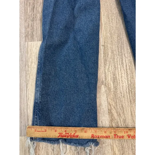 Good‎ American High Rise Straight Leg Blue Jeans Raw Hem Women's Size 2/26 - Image 8