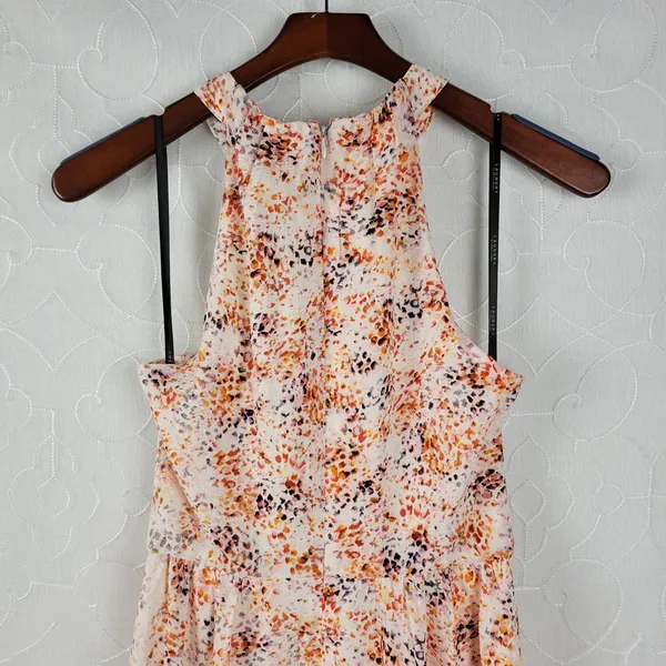 Laundry by Shelli Segal Womens Dress Size 2 Orange Halter Neck Midi Tiered Maxi - Image 9