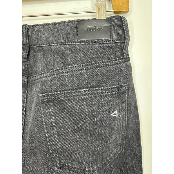 Hidden Jeans Tracey Straight Fit Black‎ Two Tone Raw Hem Size 26 HD1312ST Denim - Image 5