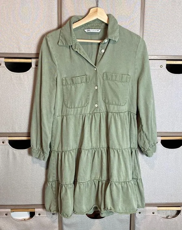 Zara Lyocell tiered mini dress - Image 2