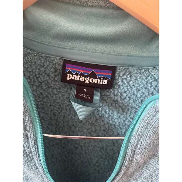 Patagonia Better Sweater 1/4 Zip Pullover Teal Heather Fleece Womens Small - Image 3