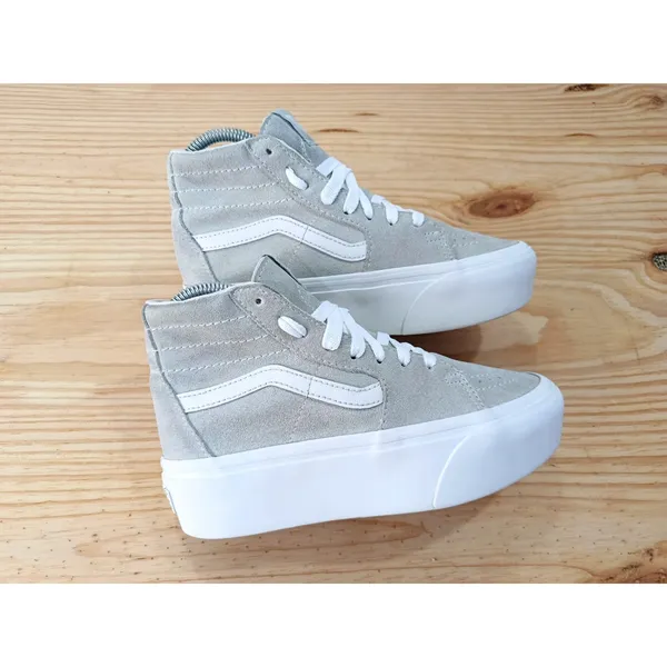 Vans Sk8-Hi Stacked Drizzle Grey Suede Platform High Top Shoes Women's 5.5 - Image 7