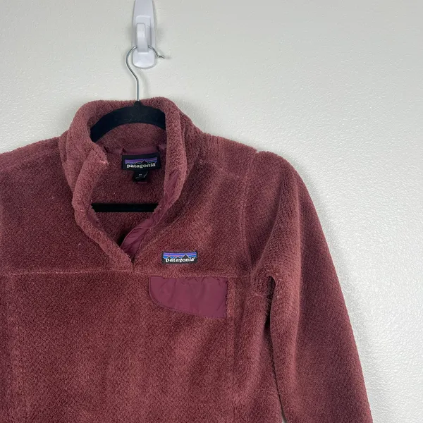 Patagonia Women's T Snap Fleece Pullover Maroon‎ Sz S - Image 3