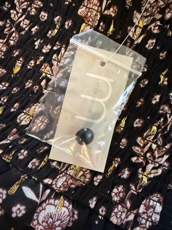 NWT Maurices Black Floral Strapless Maxi Dress Size Medium - Image 3