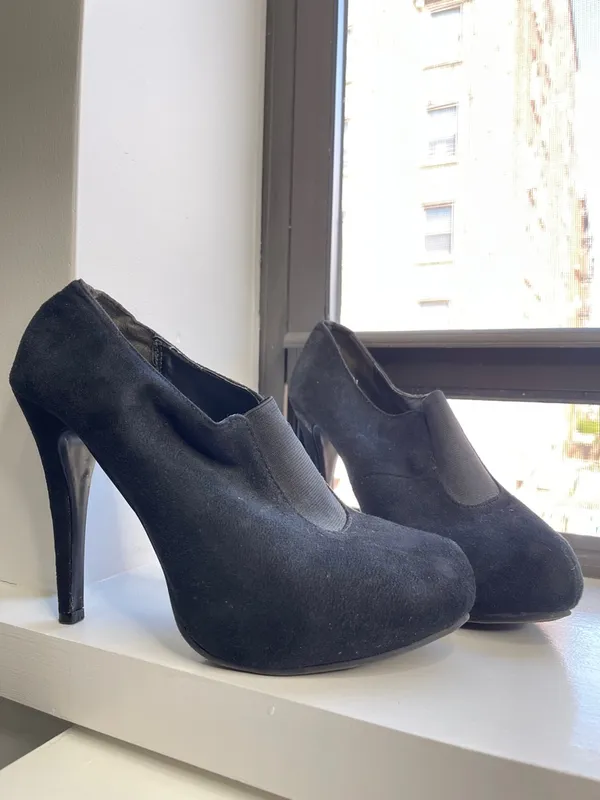 Rampage Black Suede High Heel Booties - Image 3