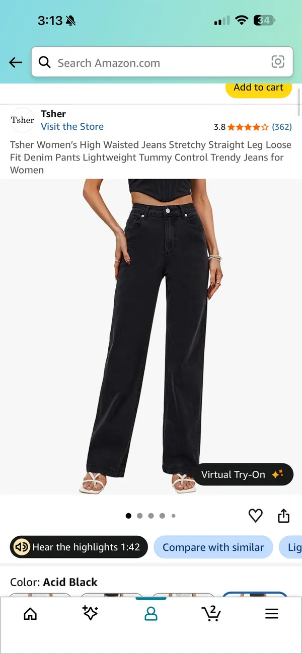 Black Stretchy Jeans Straight - Image 2