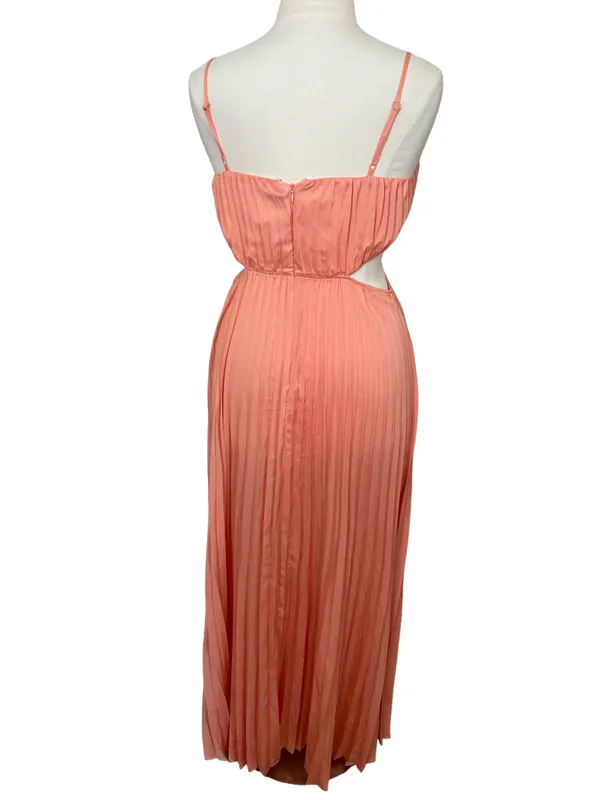 Express Coral Cutout Pleated Maxi Dress - Image 4