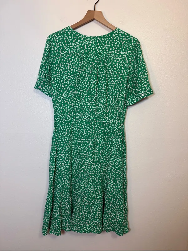 Seraphine Floral Tie Front Dress with ruched sleeves - Image 7