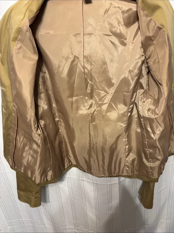 Old Navy Mustard Tan Cotton Blazer Jacket - Image 3