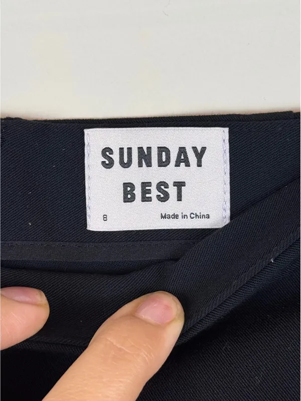 Sunday Best Aritzia Tatiana A-Line Mini Skirt Black Side Slit Size 8 - Image 7