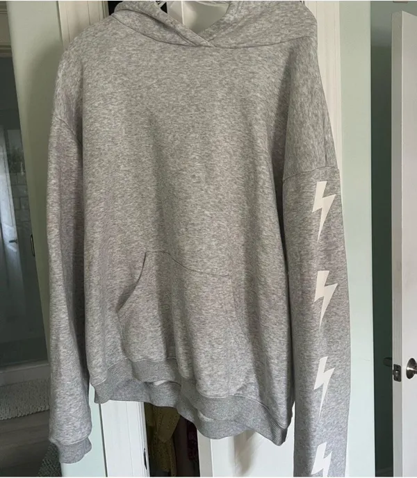 Starfit Lightning Bolt Hoodie Gray Size XL - Image 2