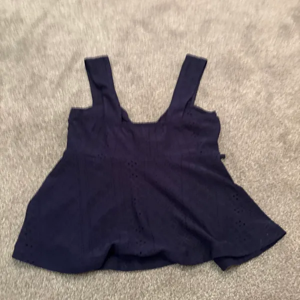 Navy blue eyelet babydoll top - Image 2