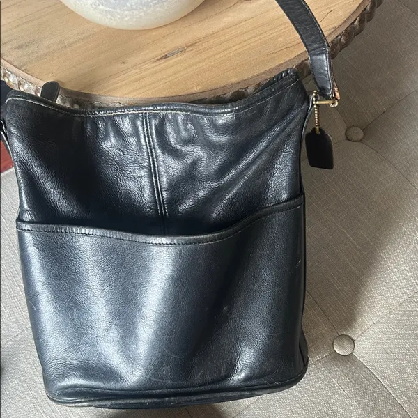 Coach Vintage Black Glove Tanned Leather Bucket Bag No 0660 013 - Image 5