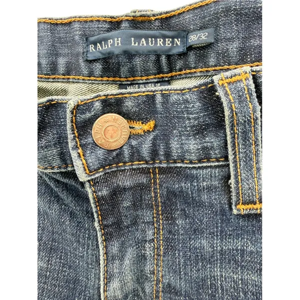Ralph Lauren Dungarees Bootcut Jeans 28 Mid Rise Dark Wash Made in USA Y2K - Image 3