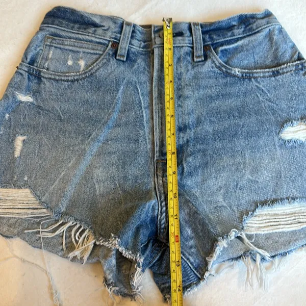 Abercrombie & Fitch Natural Rise distressed denim shorts - Image 7