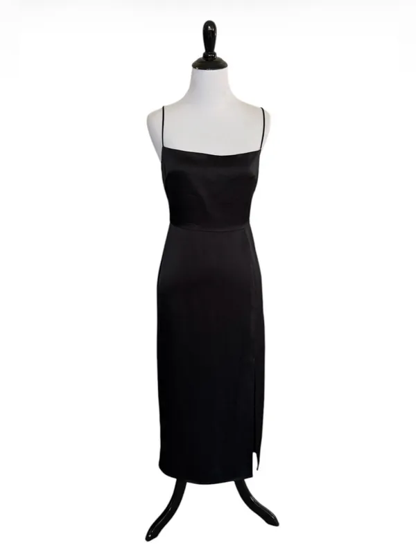 Aritzia TEN by Babaton Black Satin Dress size 2 - Image 2