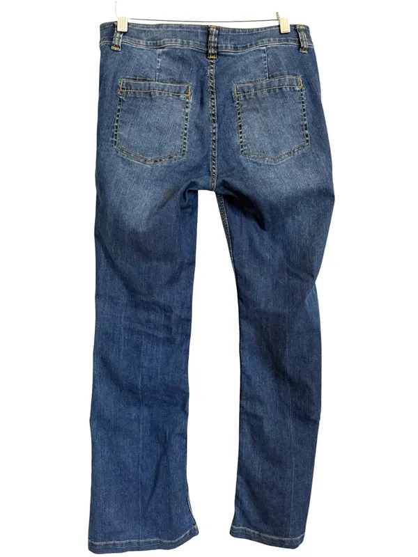 CAbi Jeans Women’s 6 Blue Denim Flare Bootcut Front Patch Pockets Stretch - Image 4