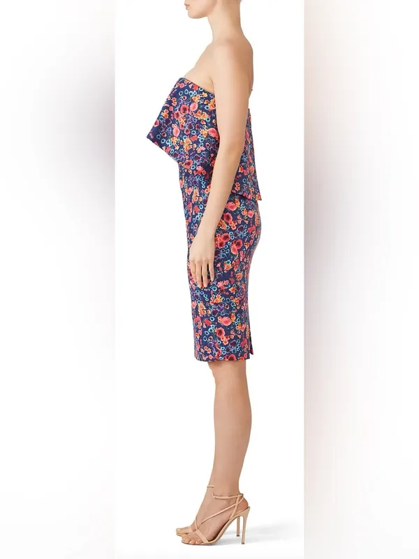 Badgley Mischka Floral Popover Sheath Dress Size 10 - Image 2