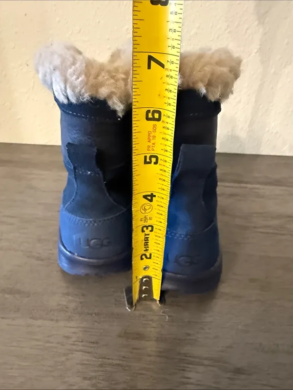 UGG Cecile Navy Blue Leather Sheepskin Duck Boots 1014361K Size 5 - Image 6