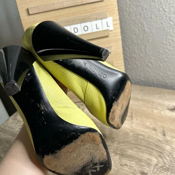 Kenzo Women’s 37 Yellow/Lime Green Heels - Image 7