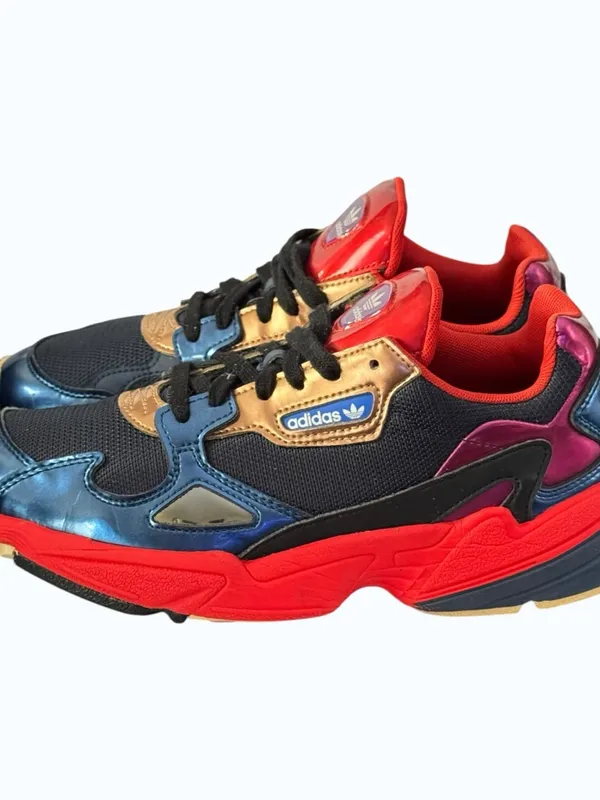 Adidas Originals Falcon Collegiate Navy Blue Red Sneakers Women’s Size 8 - Image 2