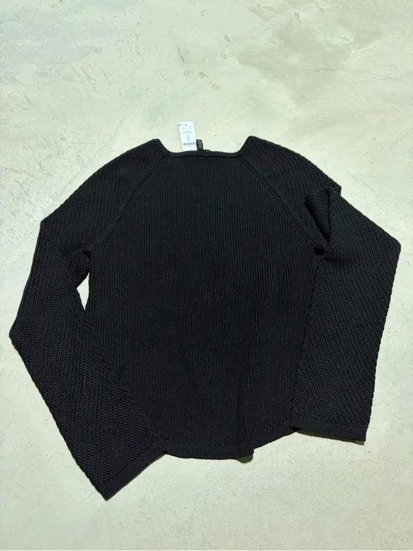 White House black market NWT Black Knit Zip-Accent Women's Sweater SMALL MSRP$74 - Image 8