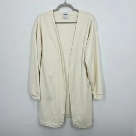 Gymshark Women's Size Small Cream Open‎ Front Long Sleeve Cardigan Sweater Top - Image 2