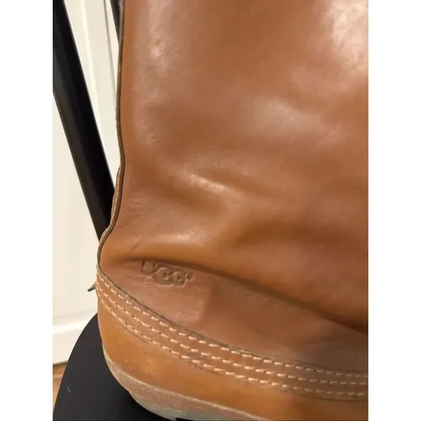 Ugg Belcloud tall leather boot tan and green size 8 - Image 7