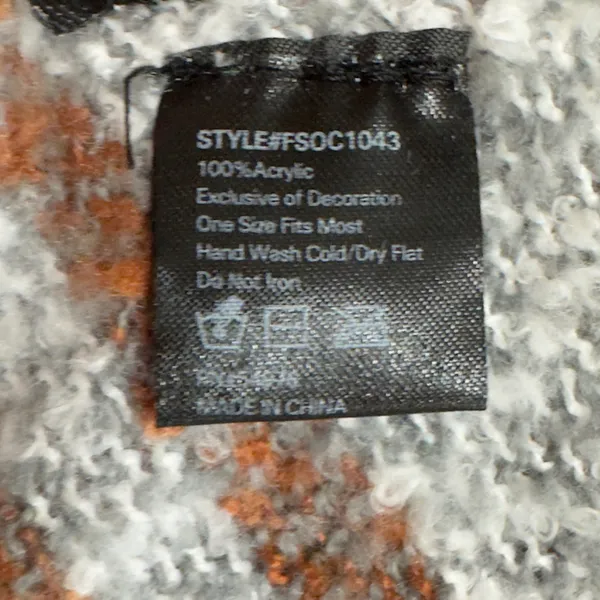 3019 | NWT Rustic Fall Plaid Fringe Toggle Wrap Shawl Poncho Rust OS Cozy Orange - Image 5