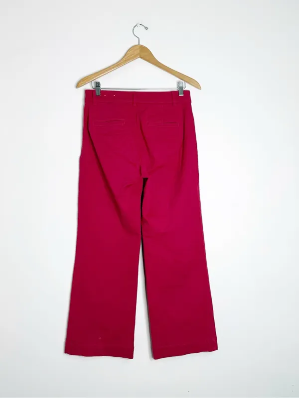 LOFT Palmer Wide Leg Pink Jeans 4 Petite High Rise Stretch Pants - Image 2