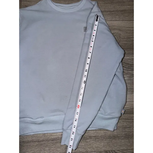 Fila Women Medium Light Blue Crewneck Sweatshirt Cotton Blend French Terry Retro - Image 9