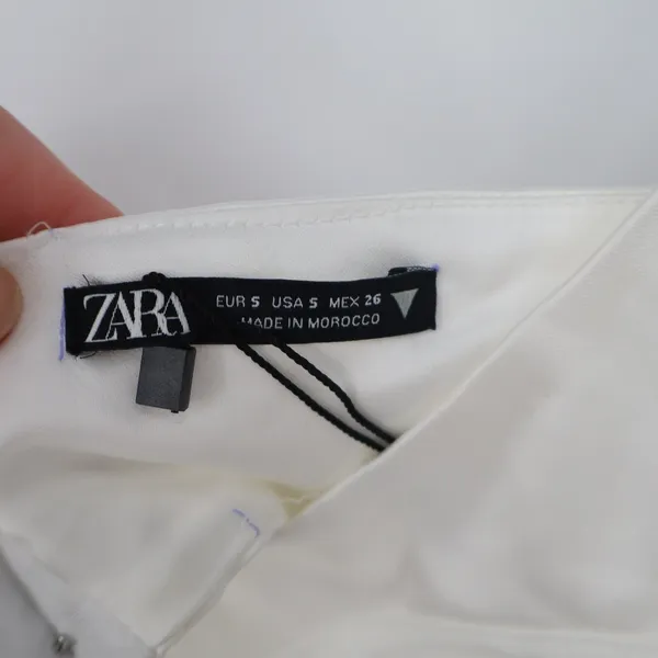 Zara Maxi Dress Womens Small White Sleeveless Cut-Out Back Spaghetti Straps - Image 5