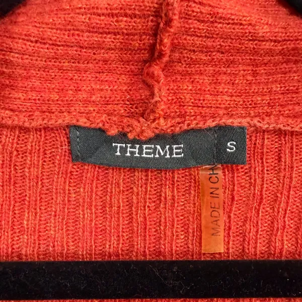 Theme S Ribbed Knit Wool Sweater Red Dress Cowl Neck‎ Stretchy Office Valentines - Image 5
