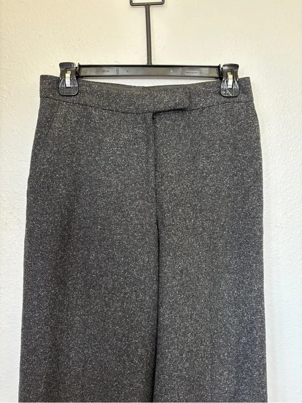 Express Vintage 90s Cropped Wide Leg Wool Silk Blend Dress Pants - Image 3