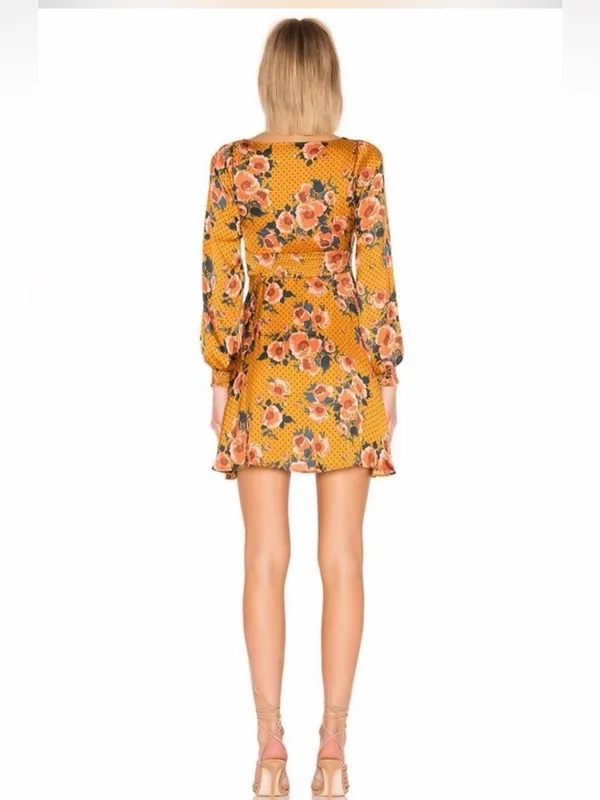 Free People Morning Light Ruched Floral Tie-Front Mini Dress 4 - Image 4