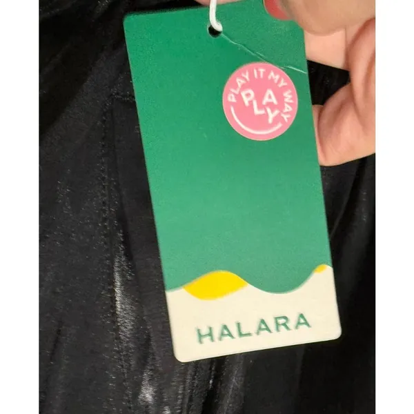 Halara Womens Cropped Zip Up Lightweight Bomber Jacket‎ XS Black Shimmer - Image 3