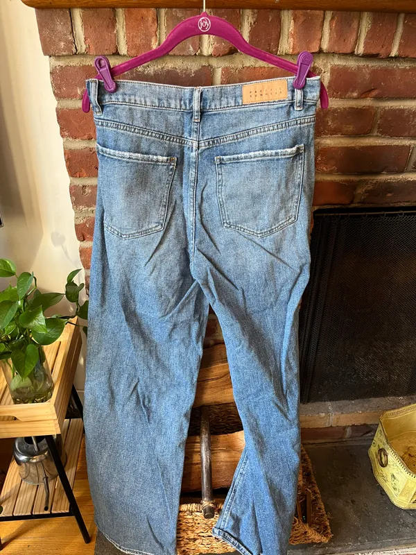 PacSun Light Blue Ripped Baggy Jeans in Medium Indigo - Image 6